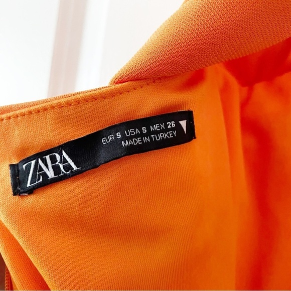 ZARA Orange Halter Ruched Mini Dress - Picture 11 of 13